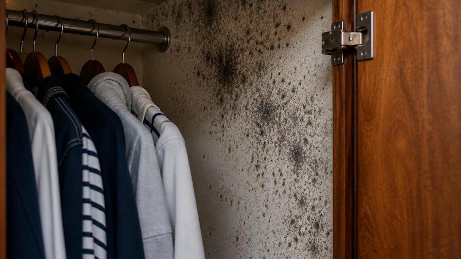 Mold inside yacht wardrobe